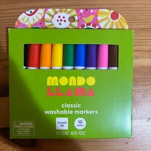 Mondo Llama Classic Washable Markers, Broad Tip, 10 Count Brand New $4